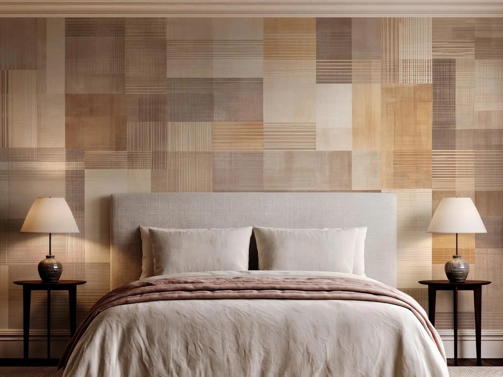 Geometric Beige Wallpaper Mural