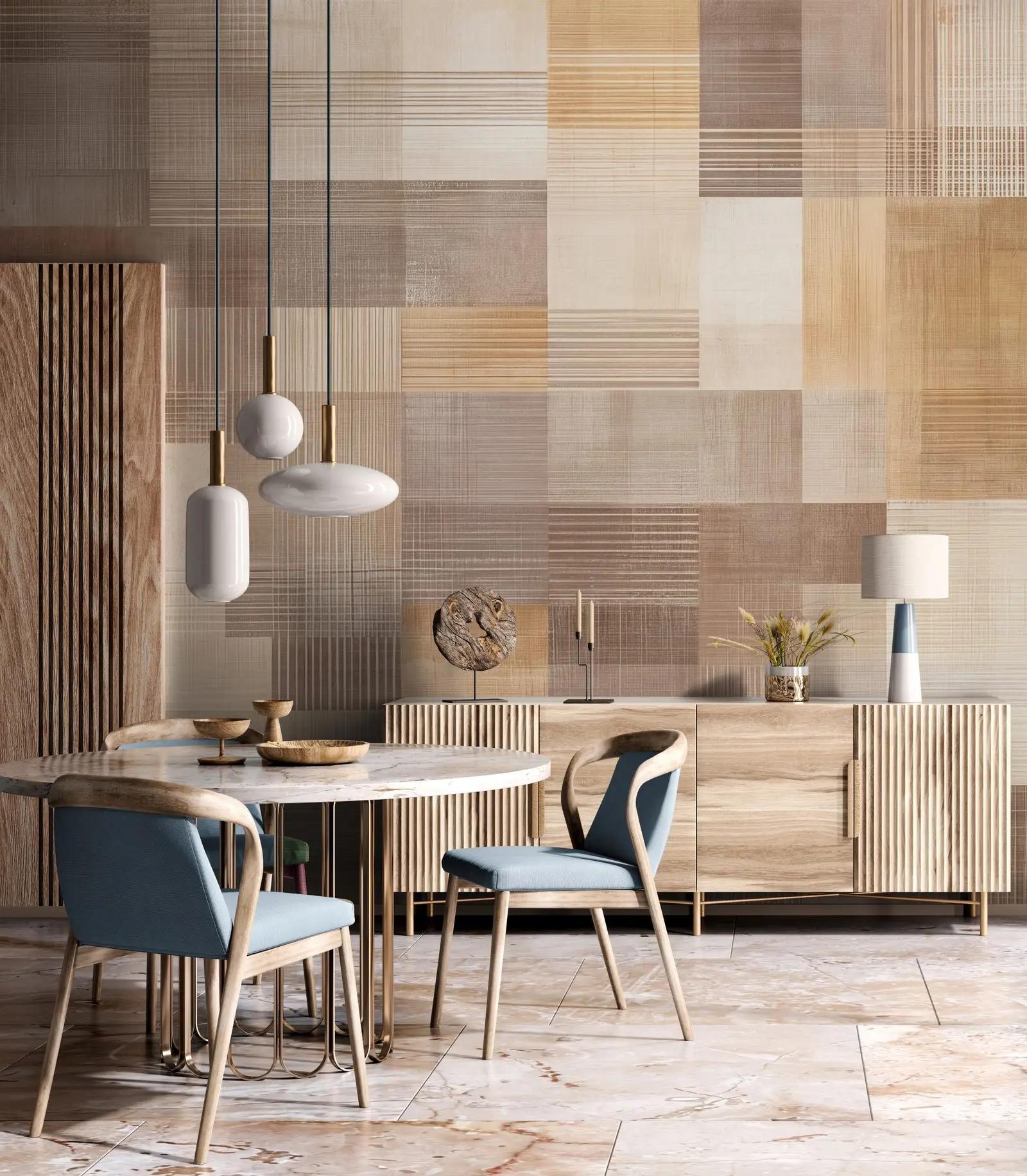 Geometric Beige Wallpaper Mural