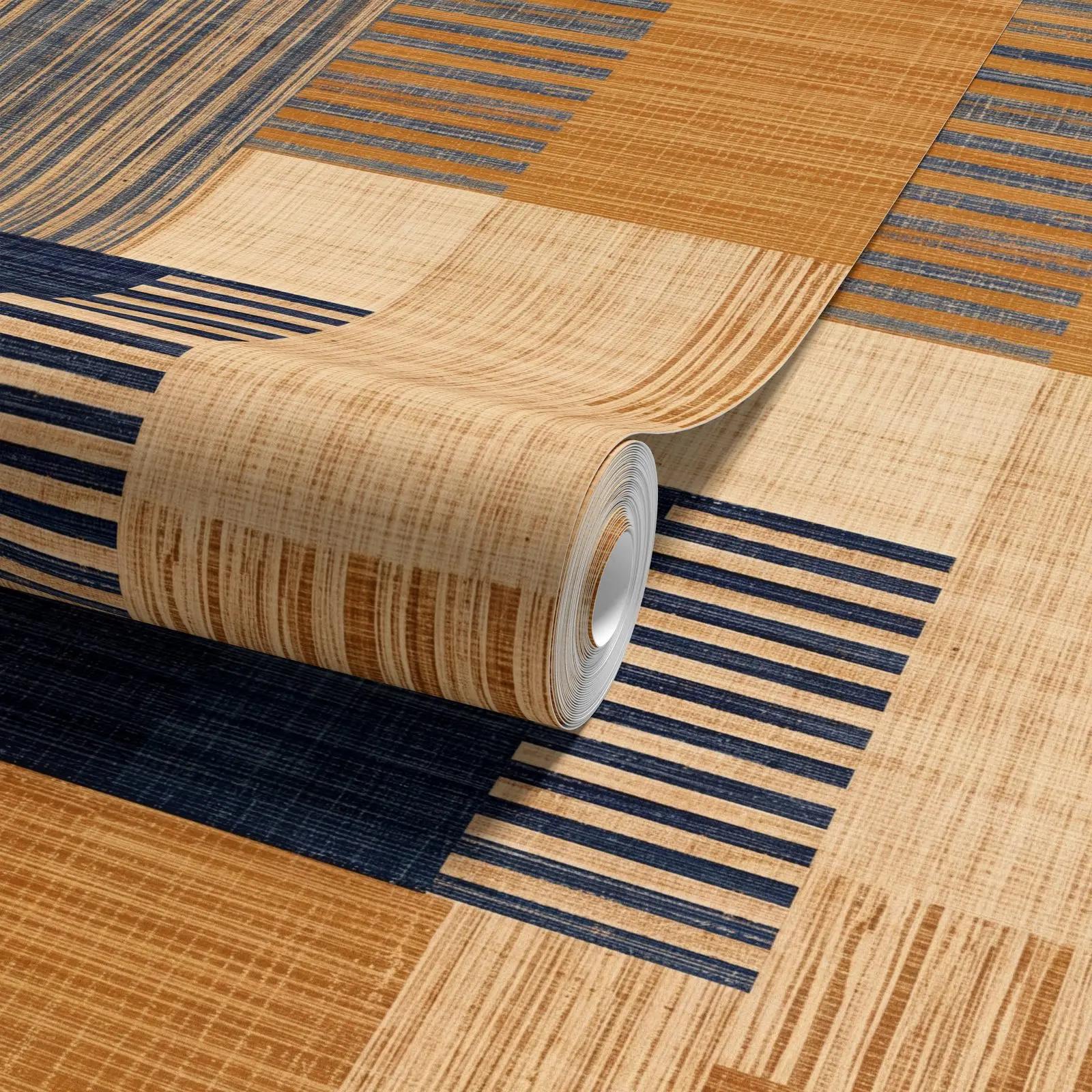 Wallpaper Retro Style Geometric Textile Wallpaper Mural