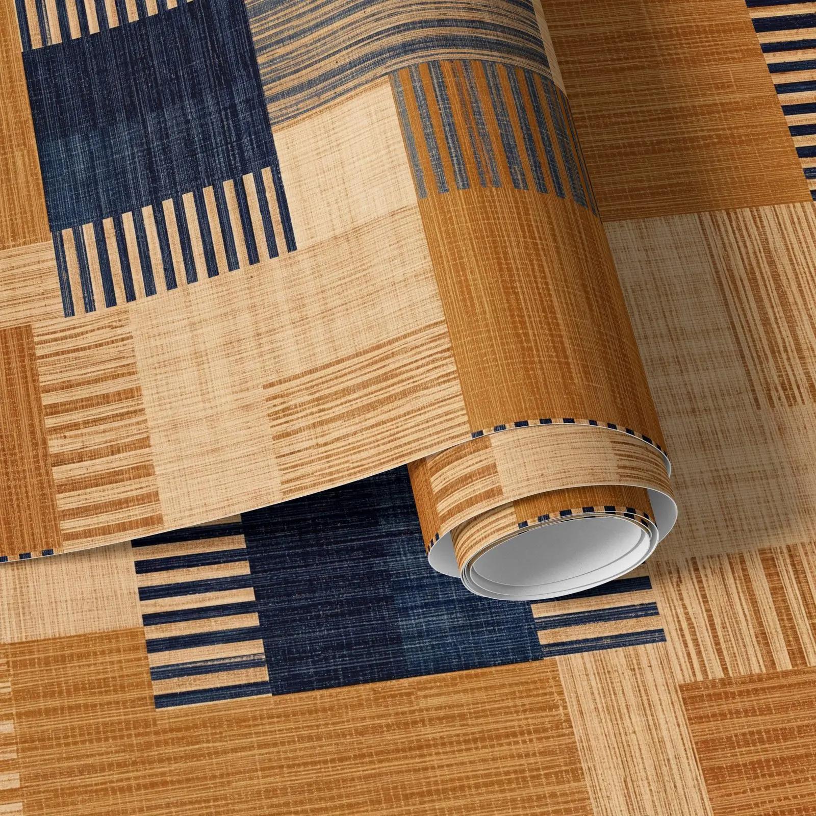 Wallpaper Retro Style Geometric Textile Wallpaper Mural