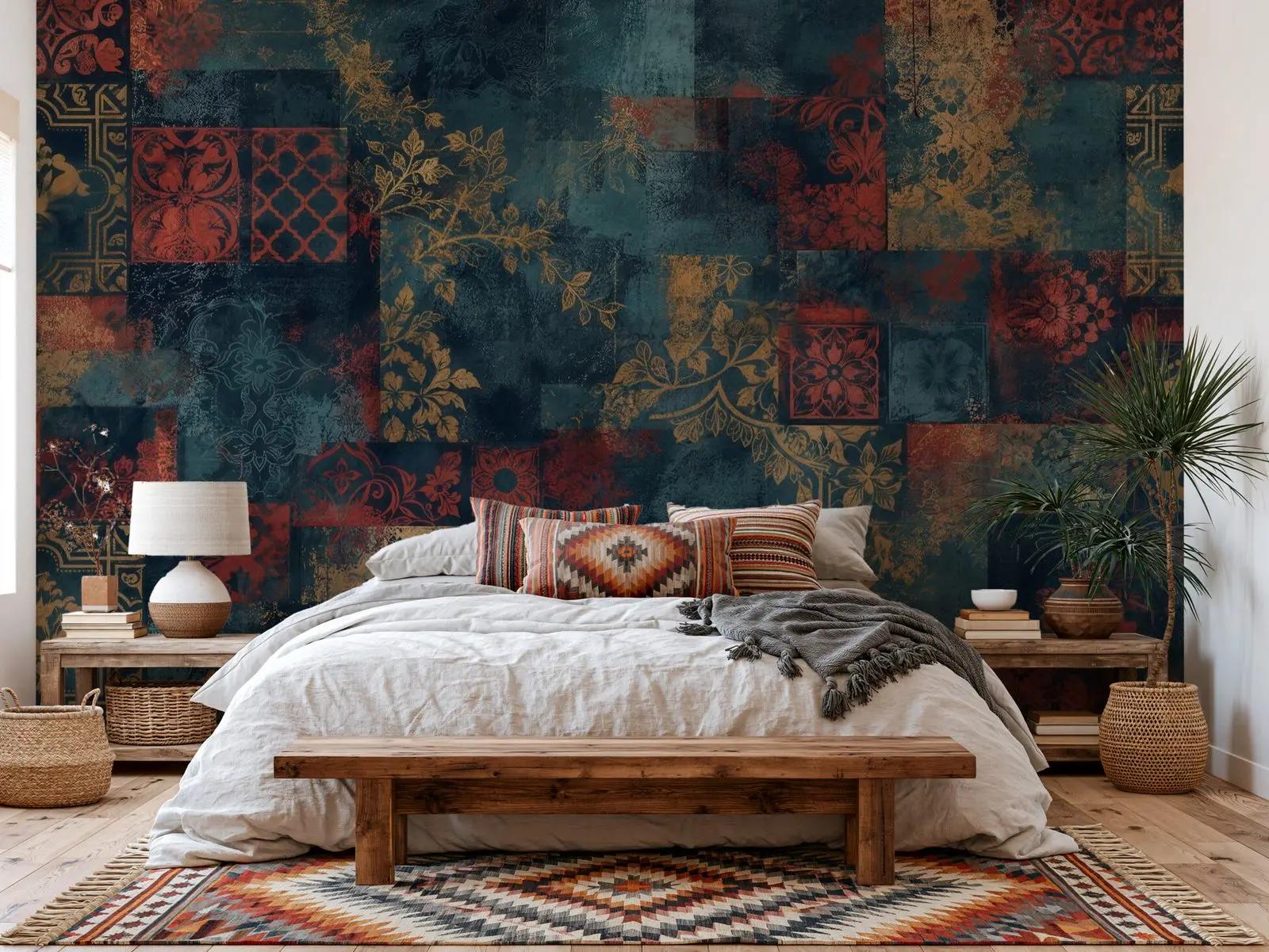 Distressed Decorative Tile Wallpaper Mural
