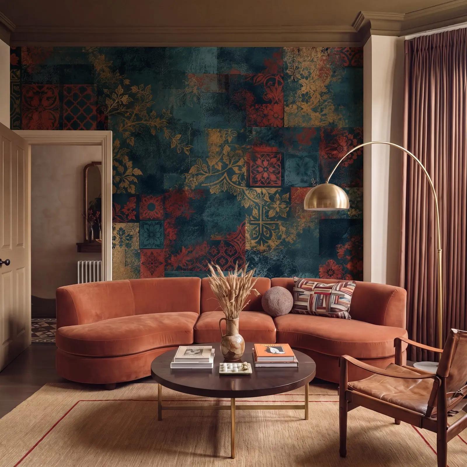 Distressed Decorative Tile Wallpaper Mural