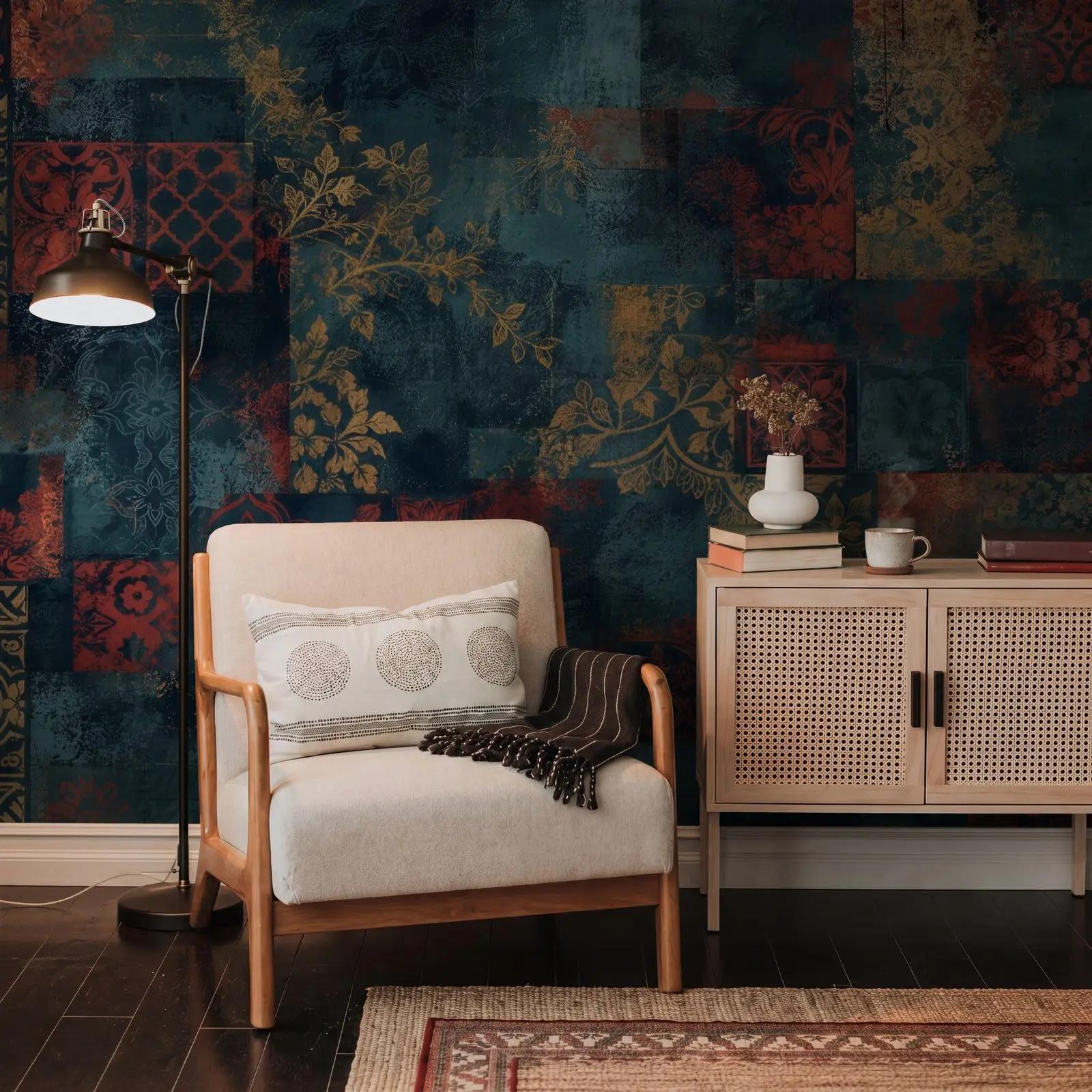 Distressed Decorative Tile Wallpaper Mural
