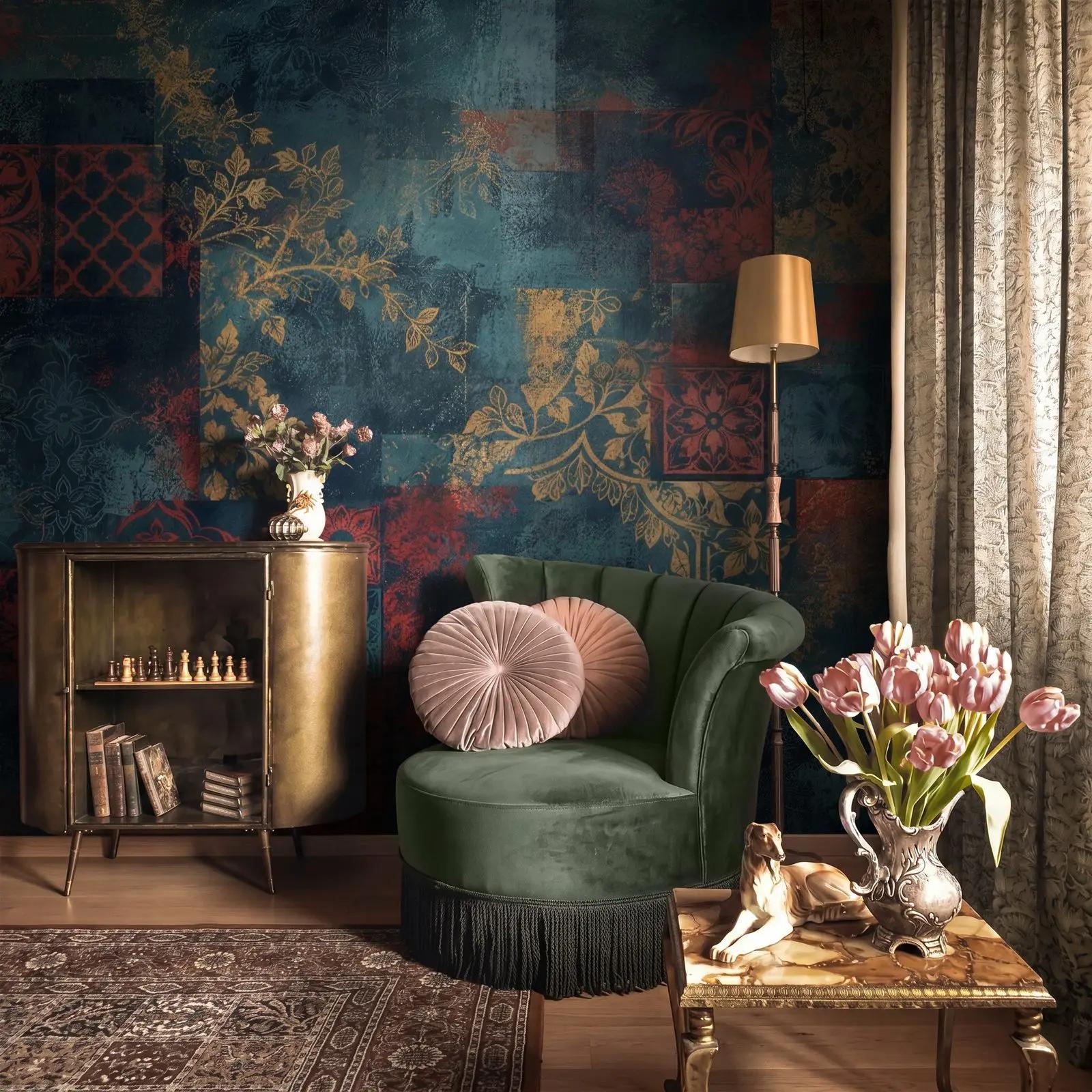 Distressed Decorative Tile Wallpaper Mural