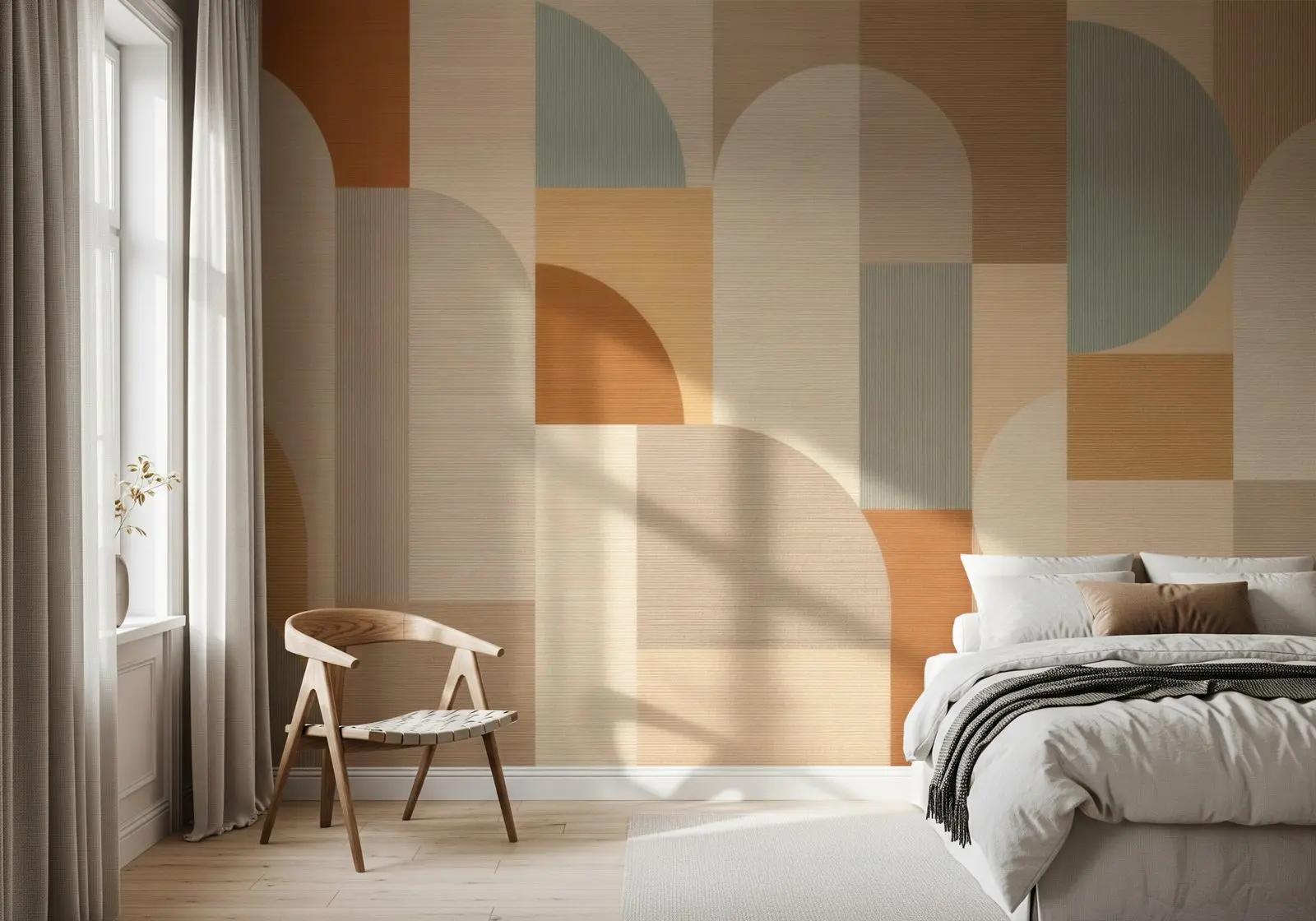 Abstract Geometric Arch Wallpaper Mural