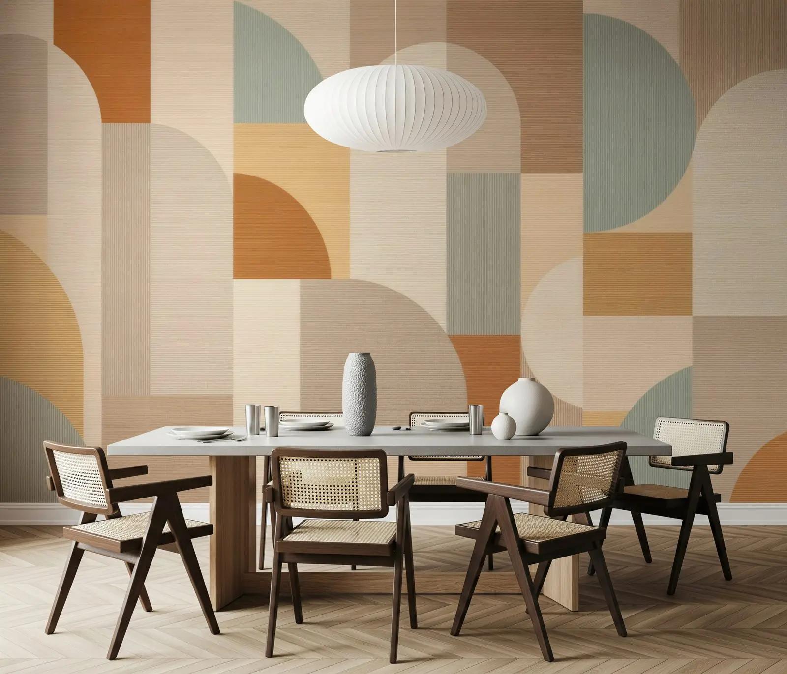 Abstract Geometric Arch Wallpaper Mural