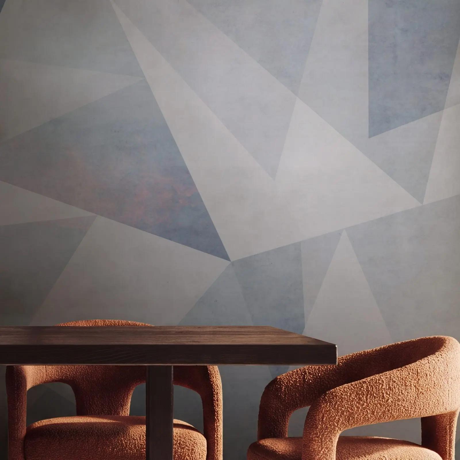 Blue Gray Geometric Wallpaper Mural