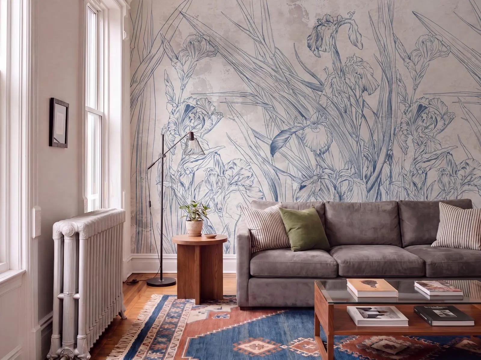 Iris Canvas Wallpaper Art Wall Mural