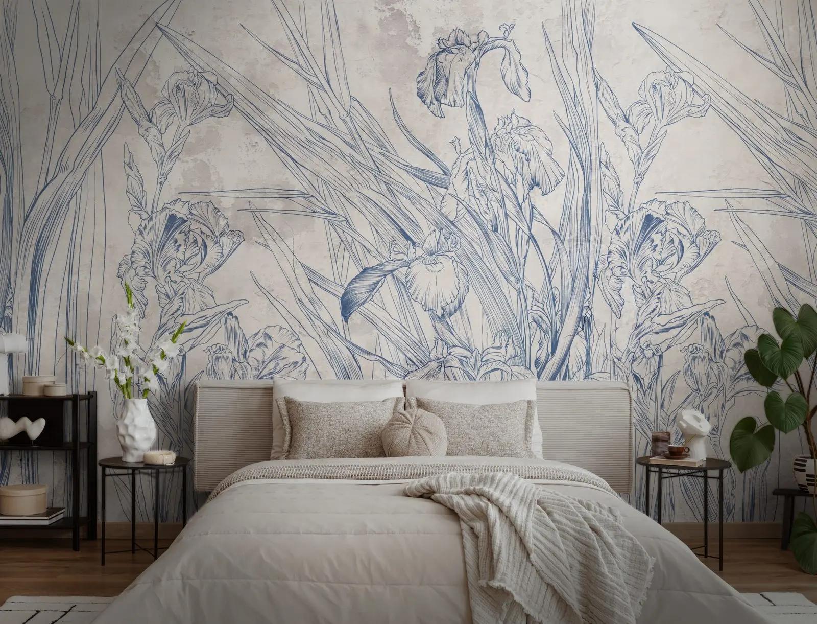 Iris Canvas Wallpaper Art Wall Mural