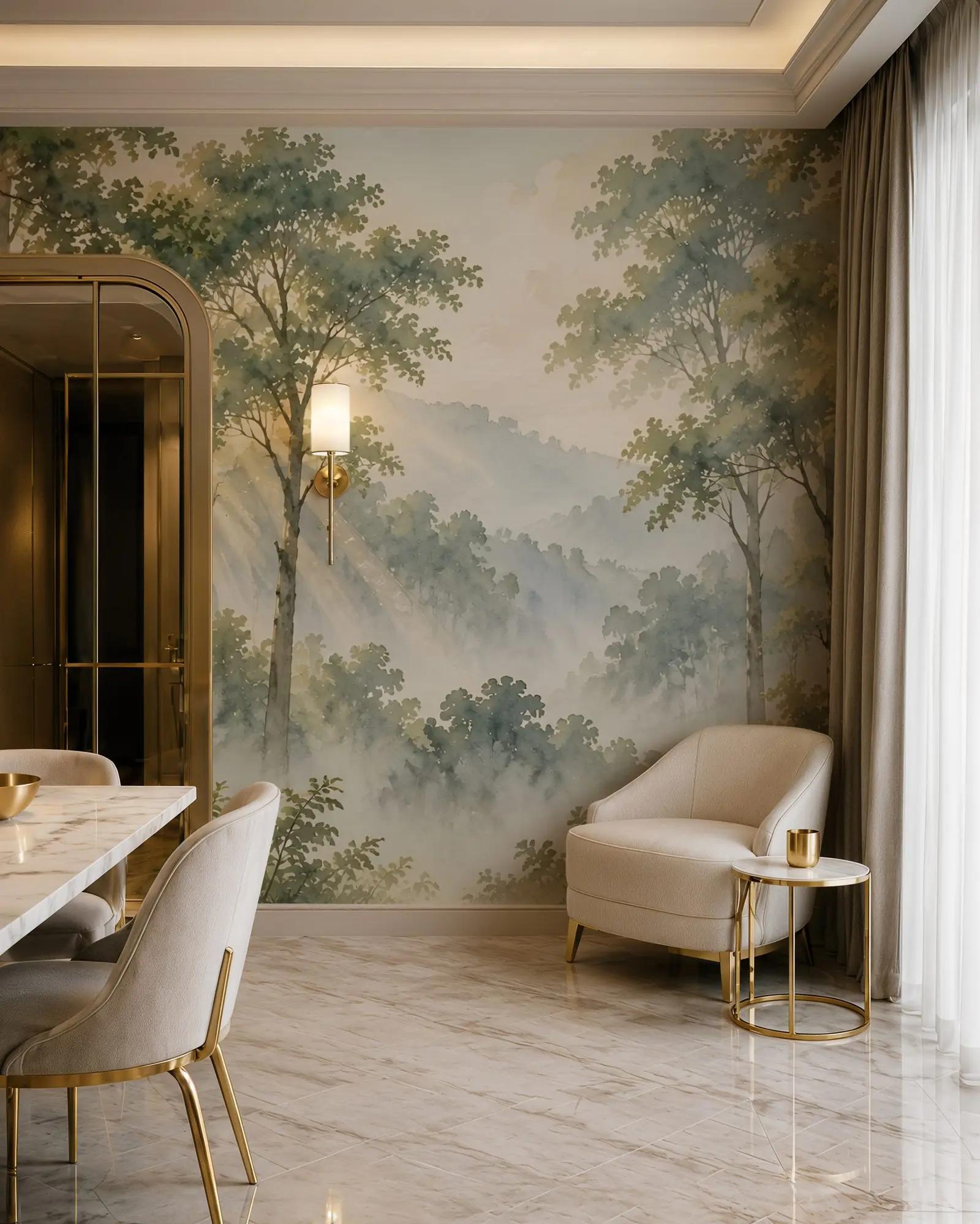 Watercolour Woodland Wallpaper Mural