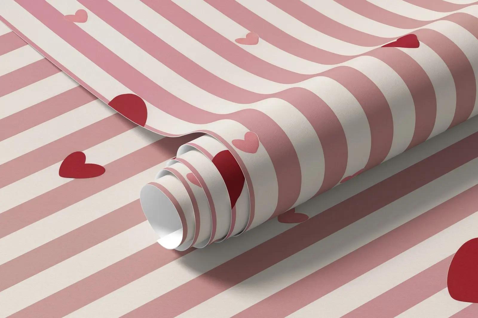 Pink Heart Wallpaper Mural