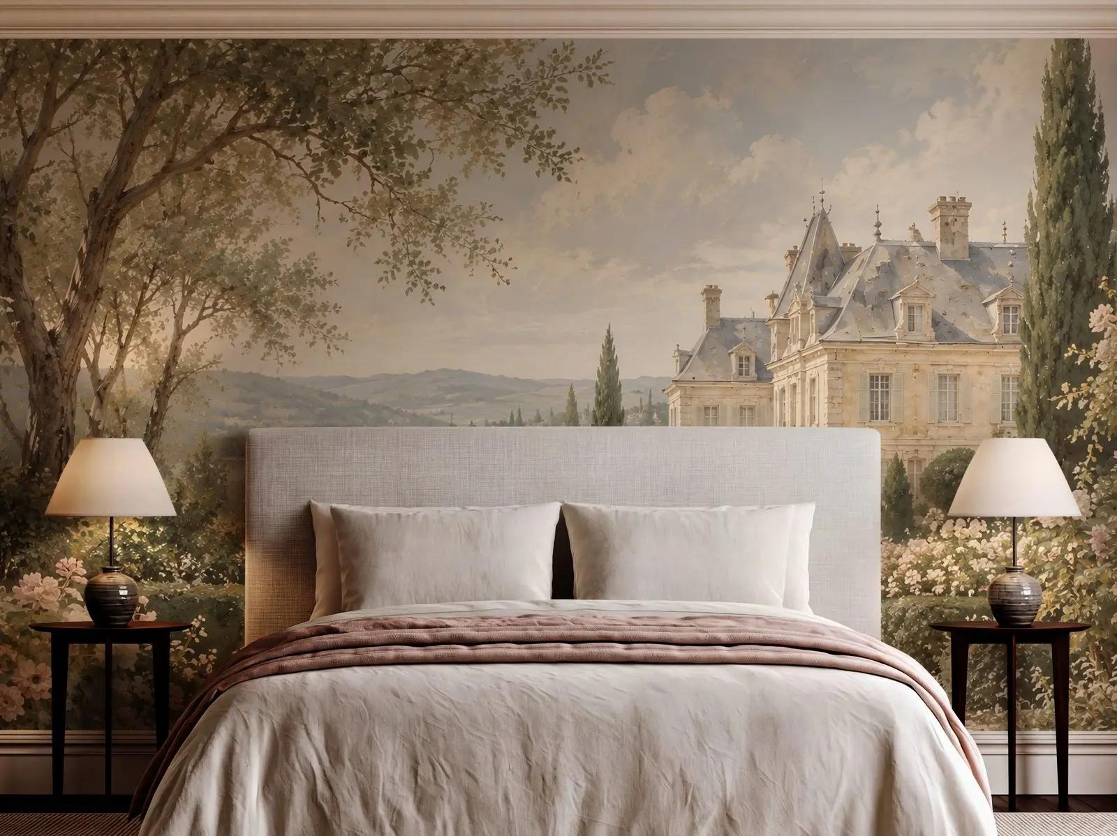 French Château Garden Wallpaper Mural