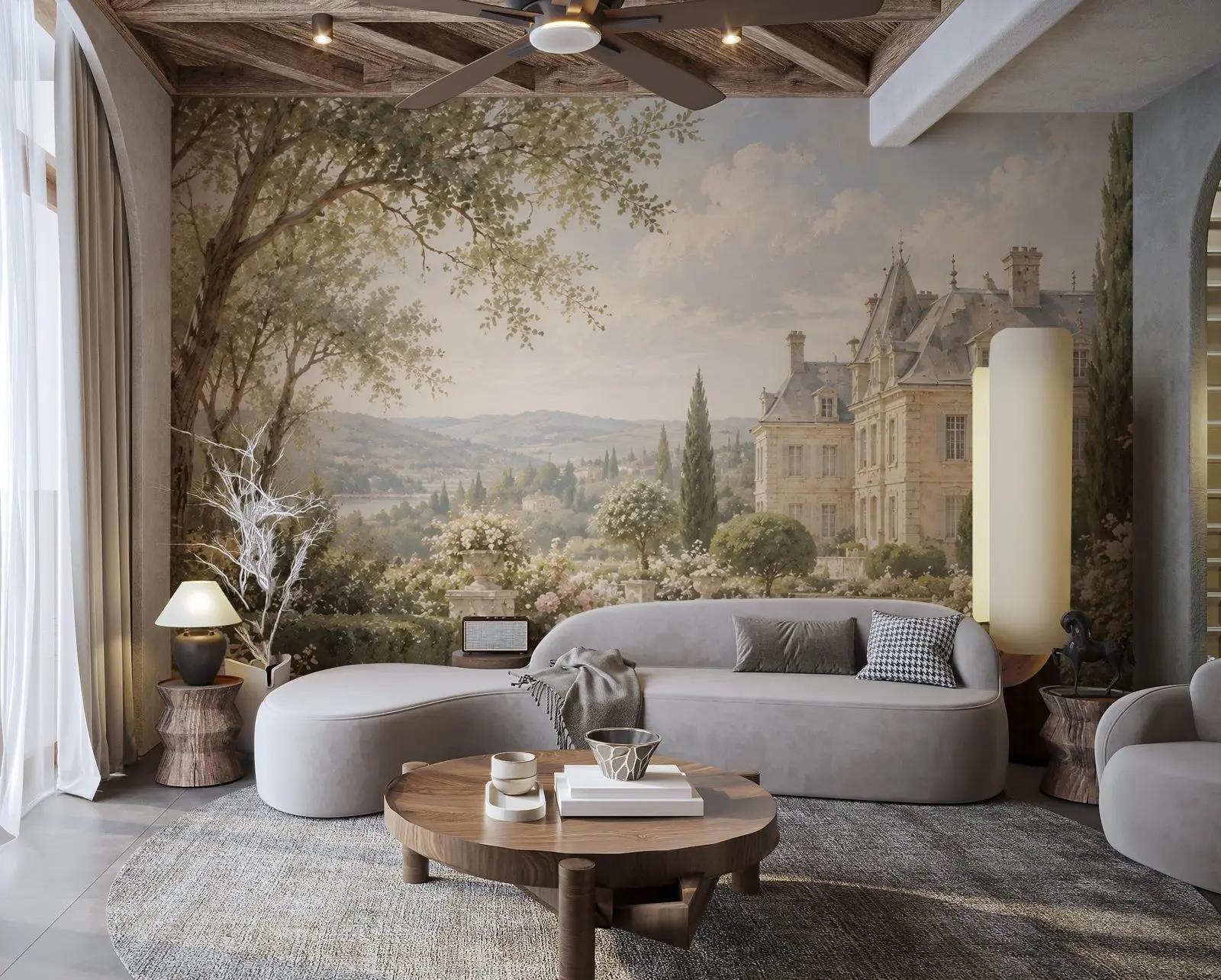 French Château Garden Wallpaper Mural