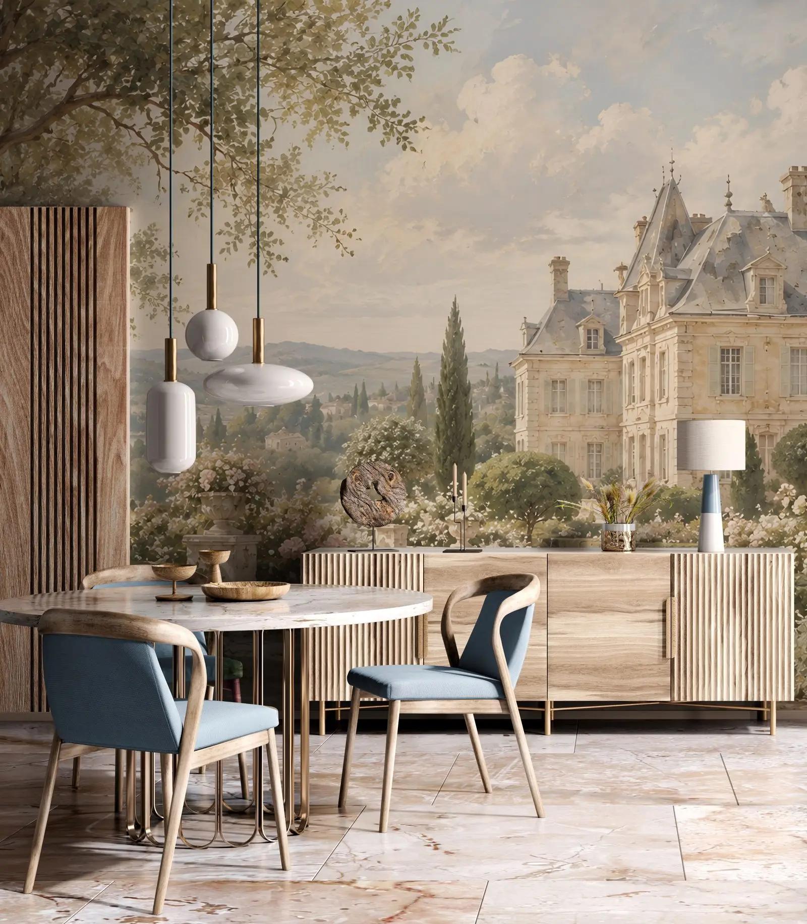 French Château Garden Wallpaper Mural