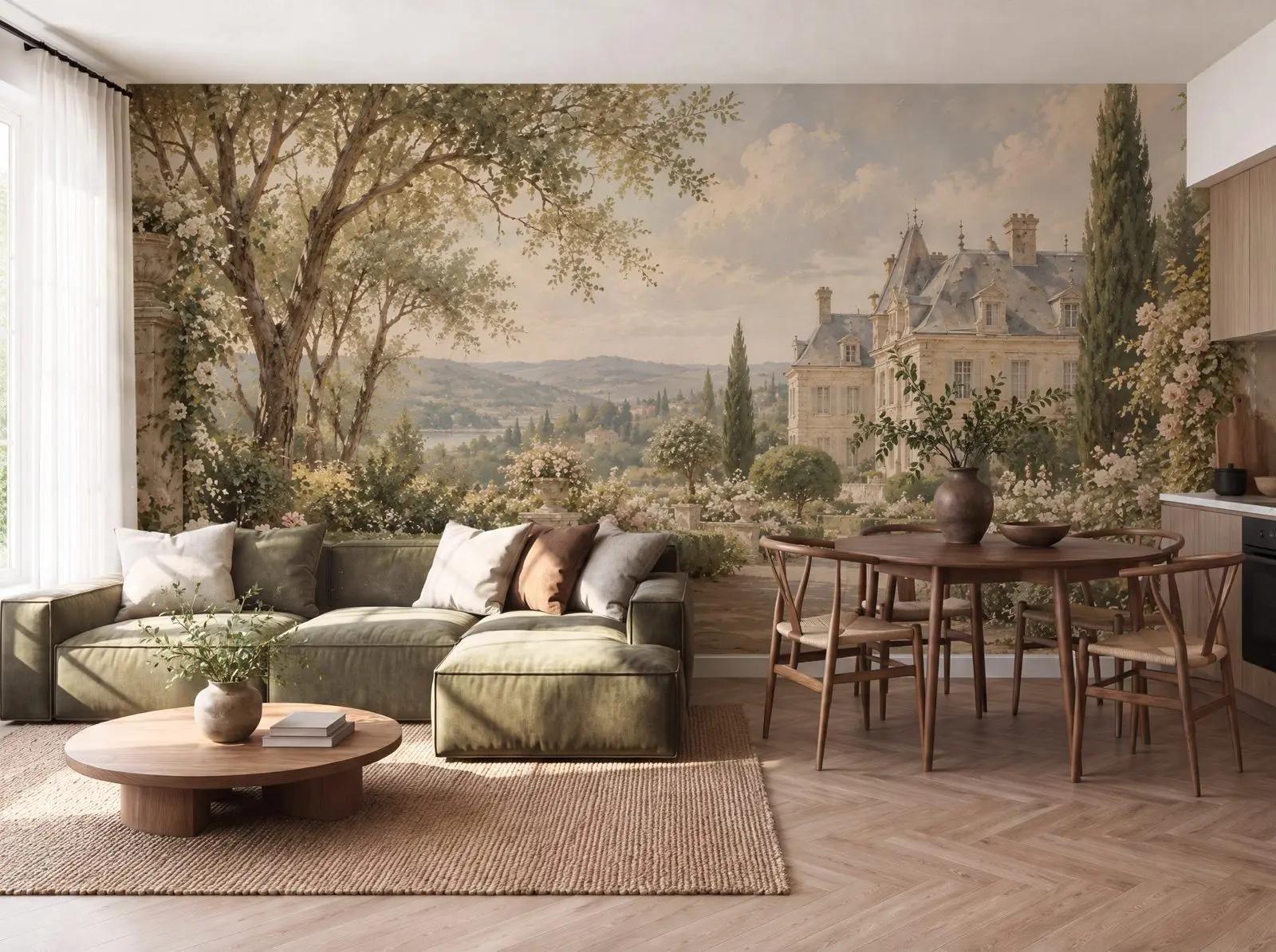 French Château Garden Wallpaper Mural