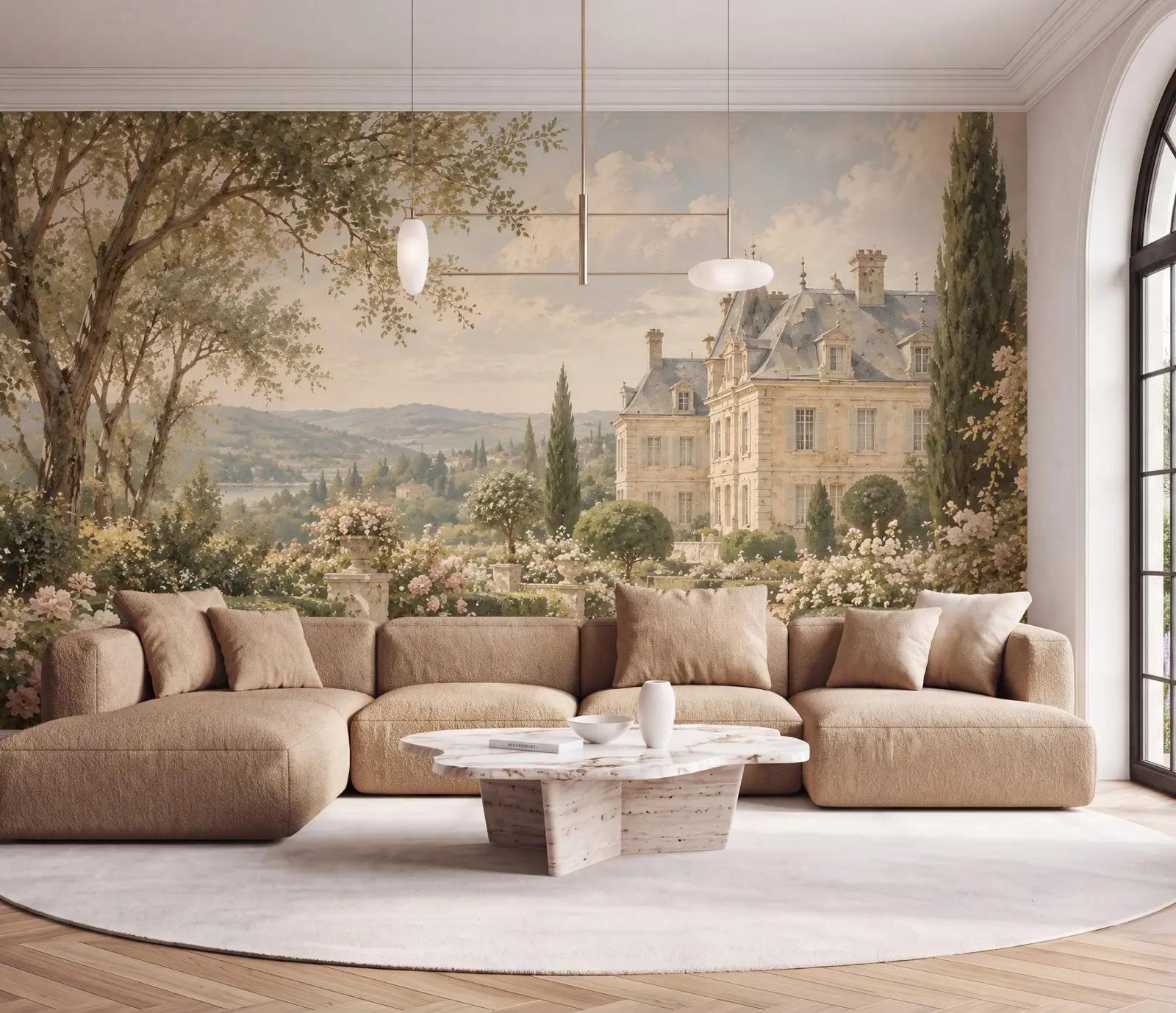 French Château Garden Wallpaper Mural