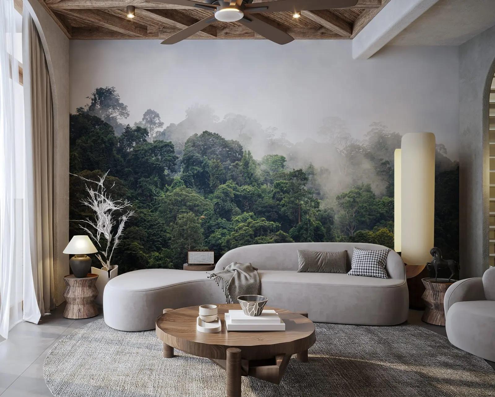 Misty Rainforest Photography Wallpaper Mural