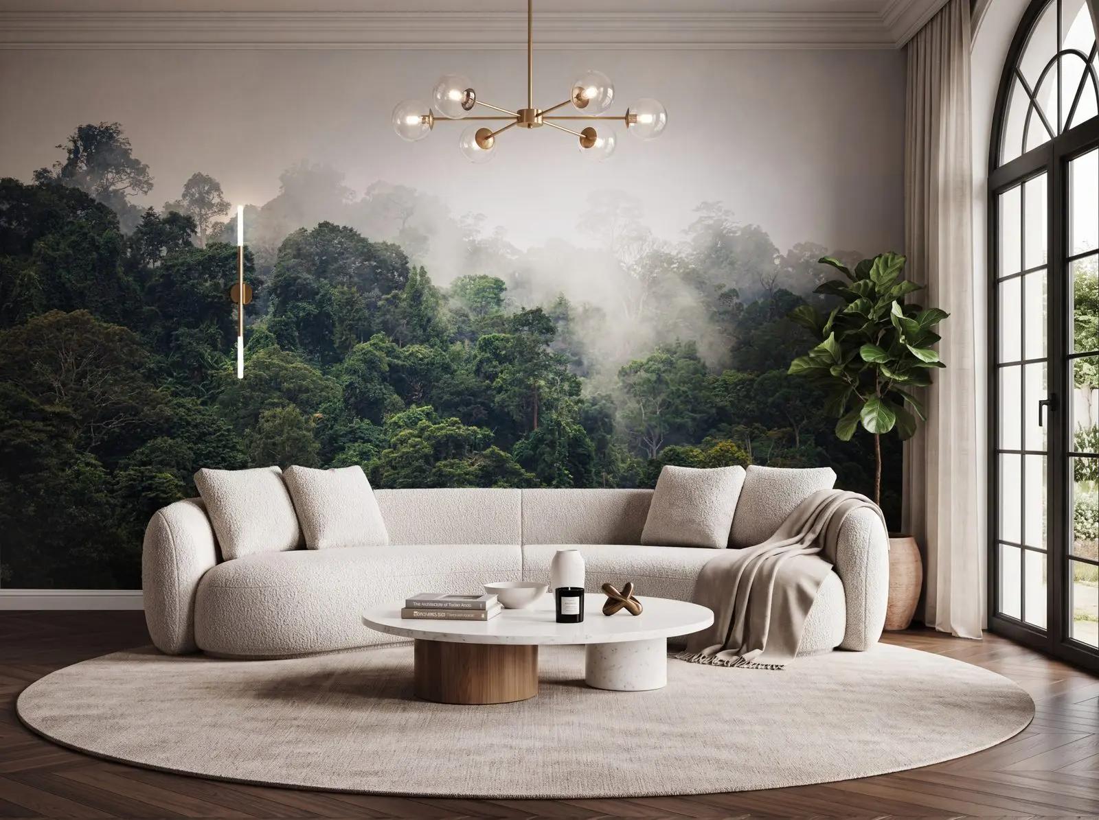 Misty Rainforest Photography Wallpaper Mural