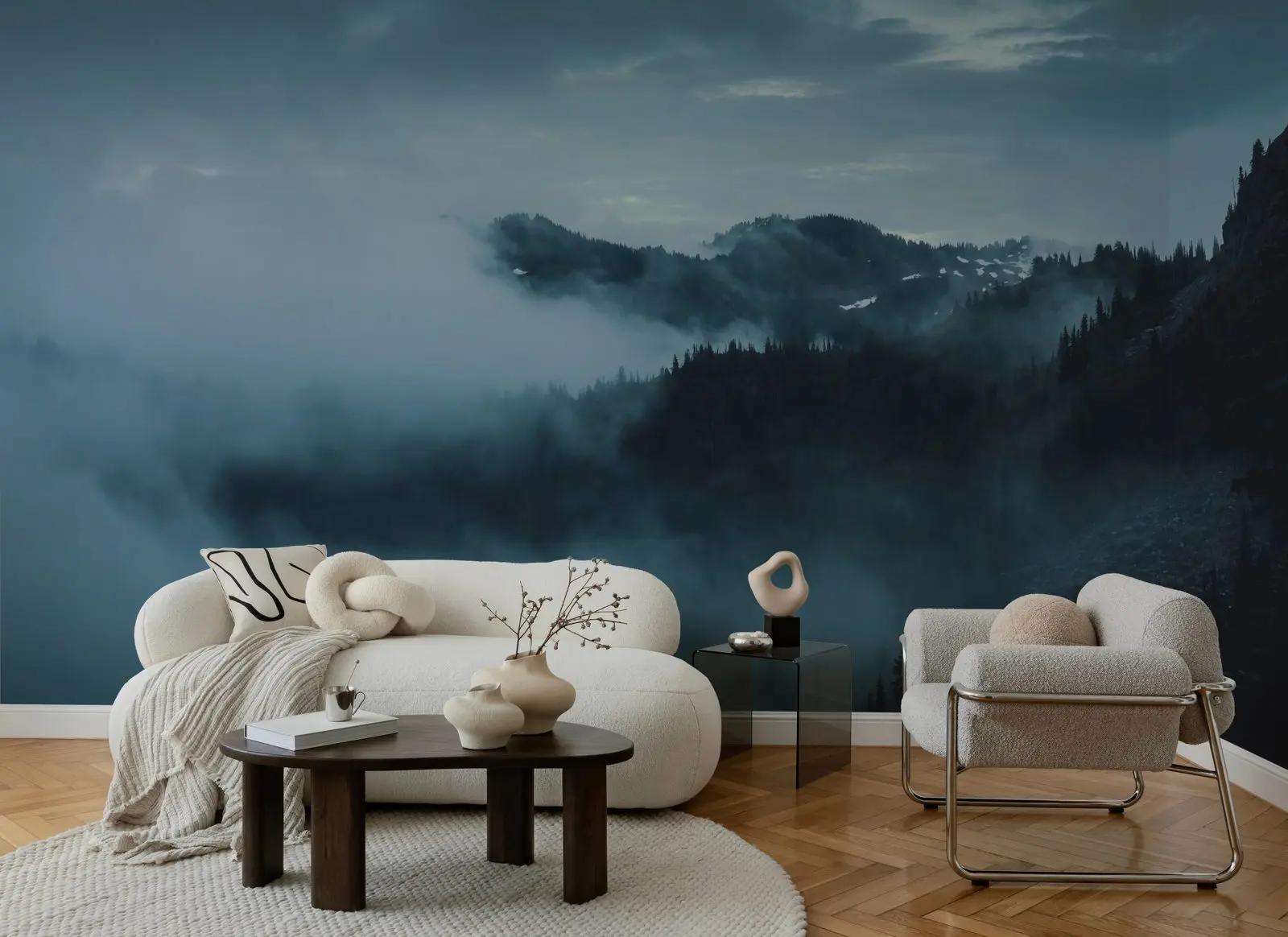 Misty Mountain Landscape Wallpaper Mural