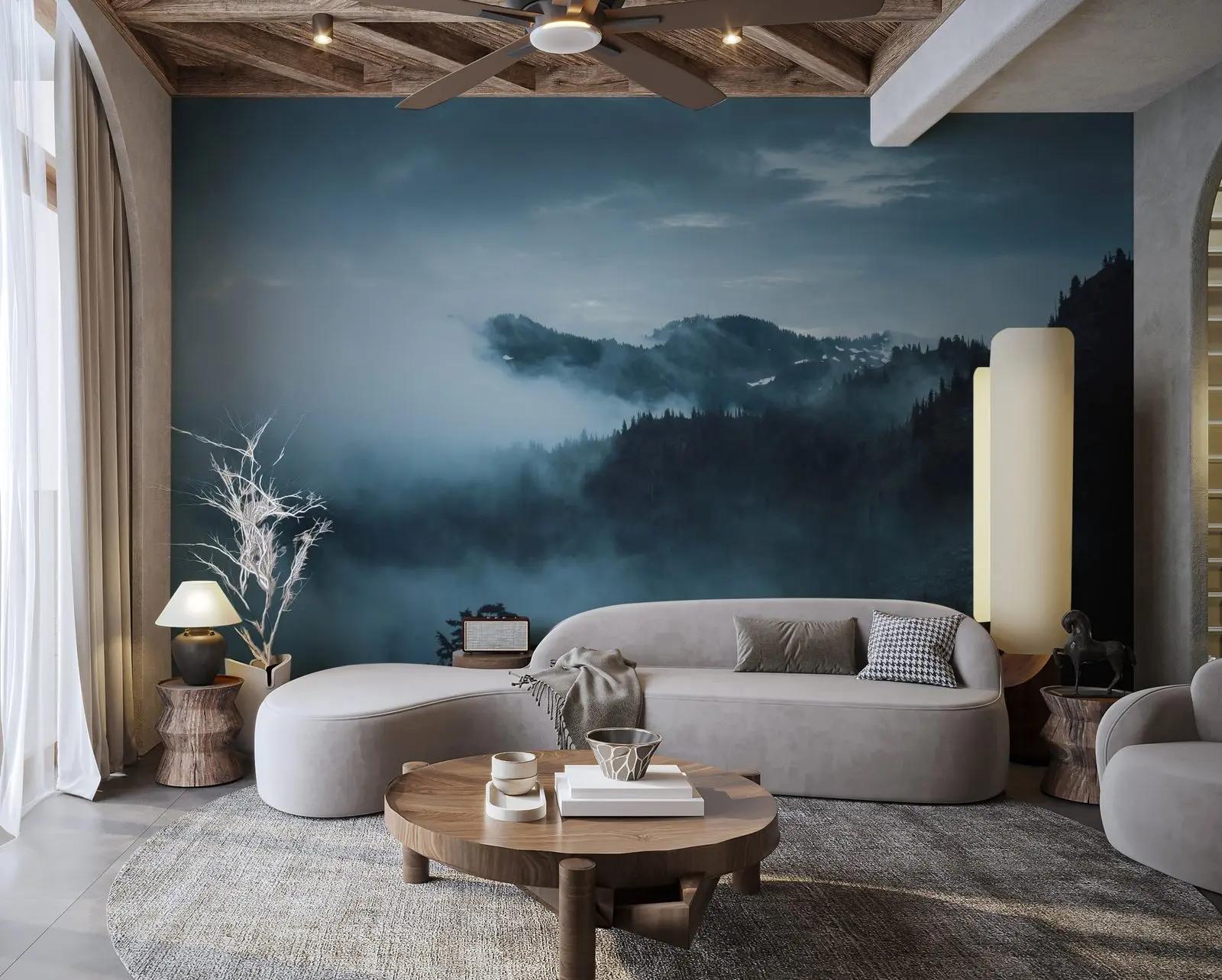 Misty Mountain Landscape Wallpaper Mural