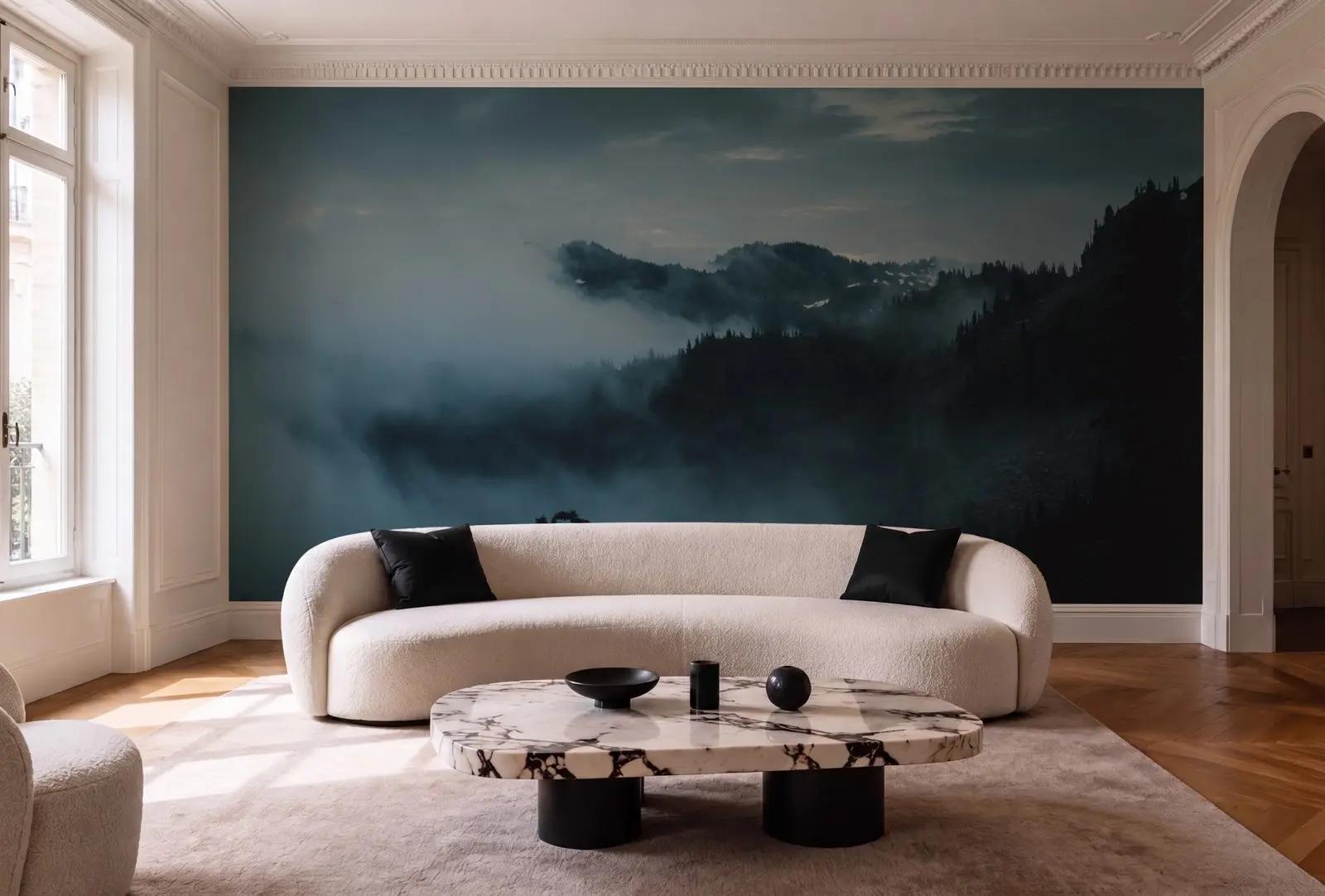 Misty Mountain Landscape Wallpaper Mural