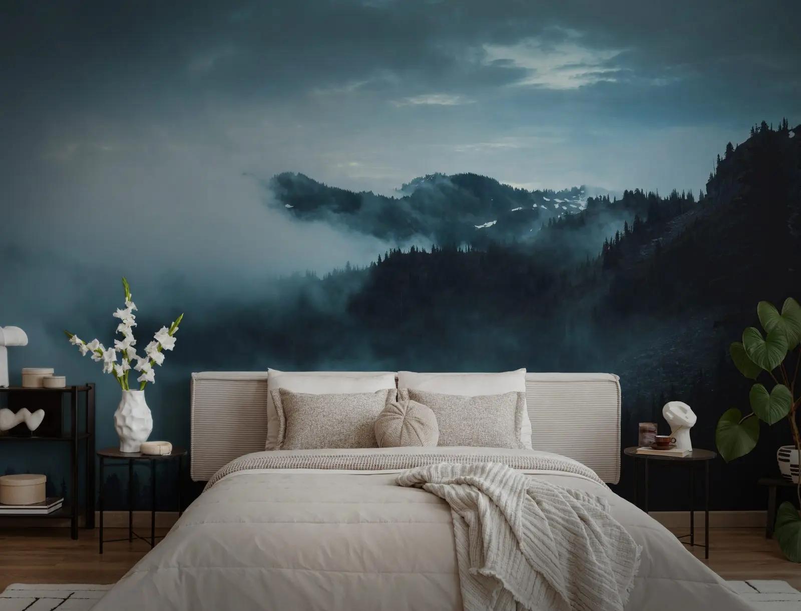 Misty Mountain Landscape Wallpaper Mural