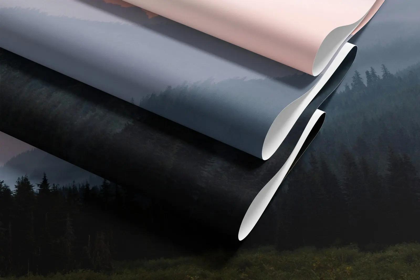 Blush Dawn Mountain Landscape Wallpaper Mural