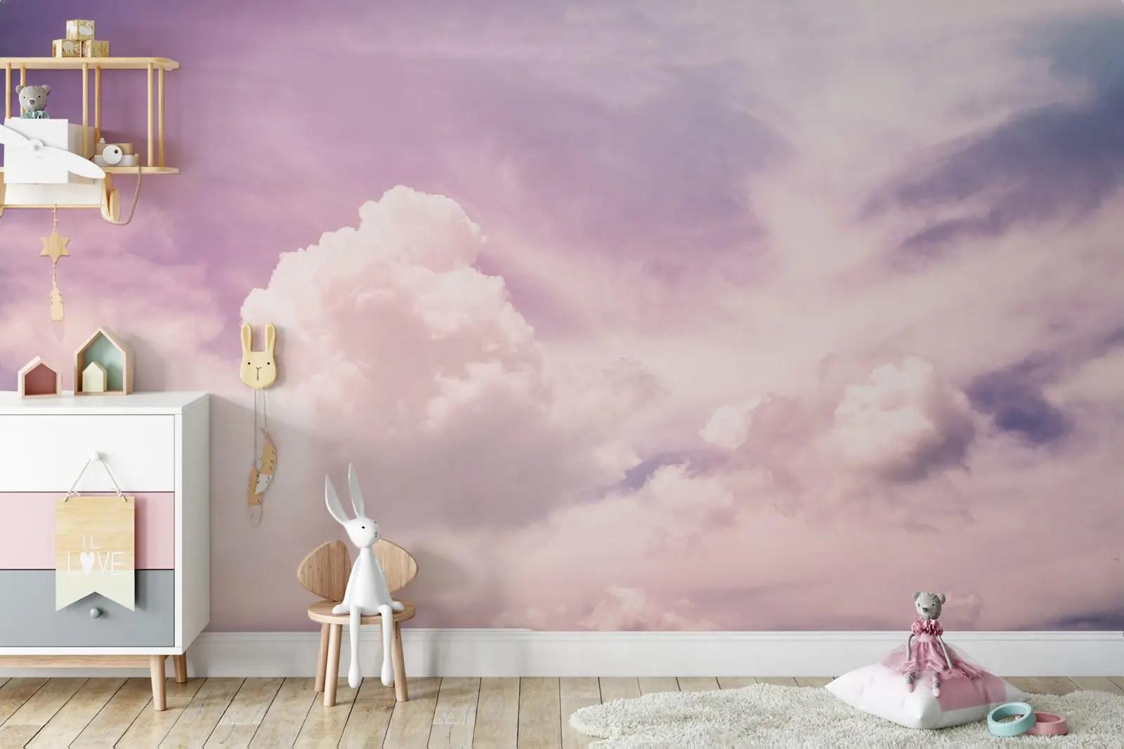 Pink Sky Cloud Wallpaper Mural
