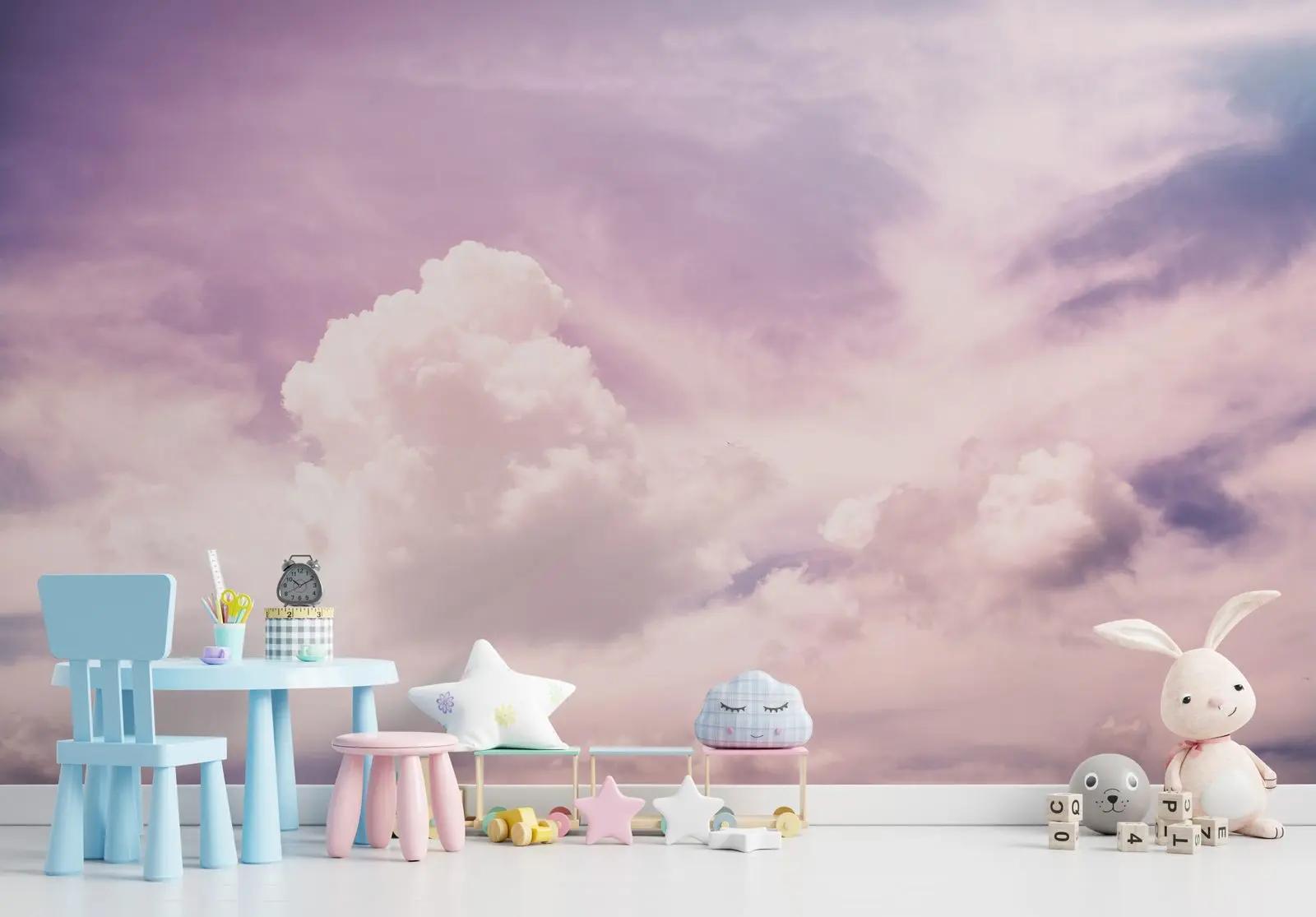 Pink Sky Cloud Wallpaper Mural