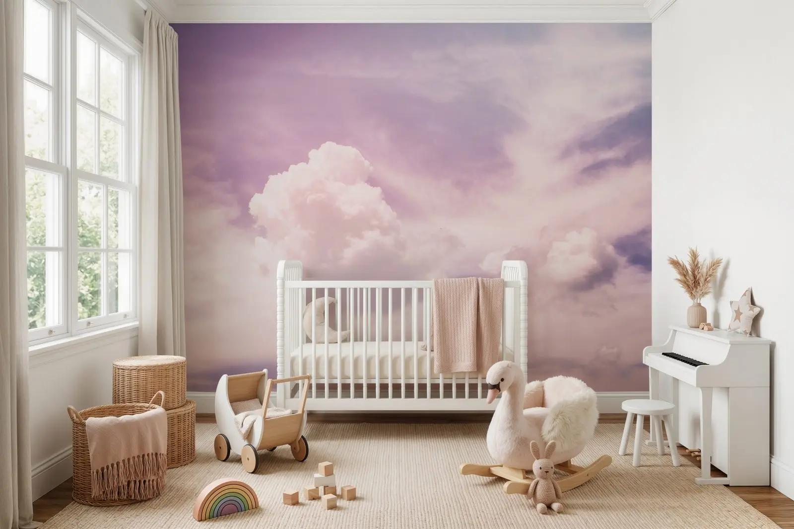 Pink Sky Cloud Wallpaper Mural