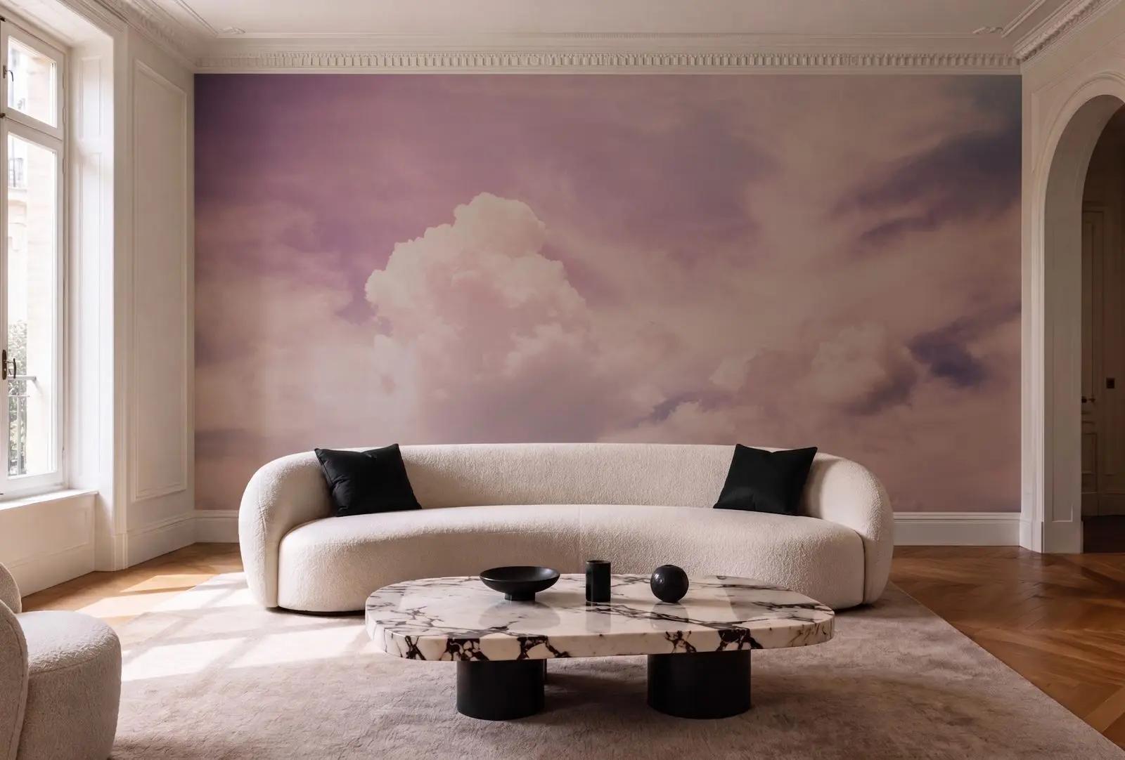 Pink Sky Cloud Wallpaper Mural