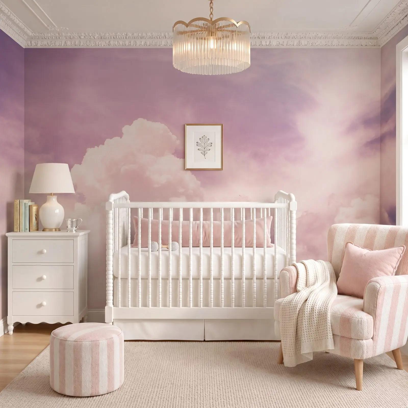 Pink Sky Cloud Wallpaper Mural