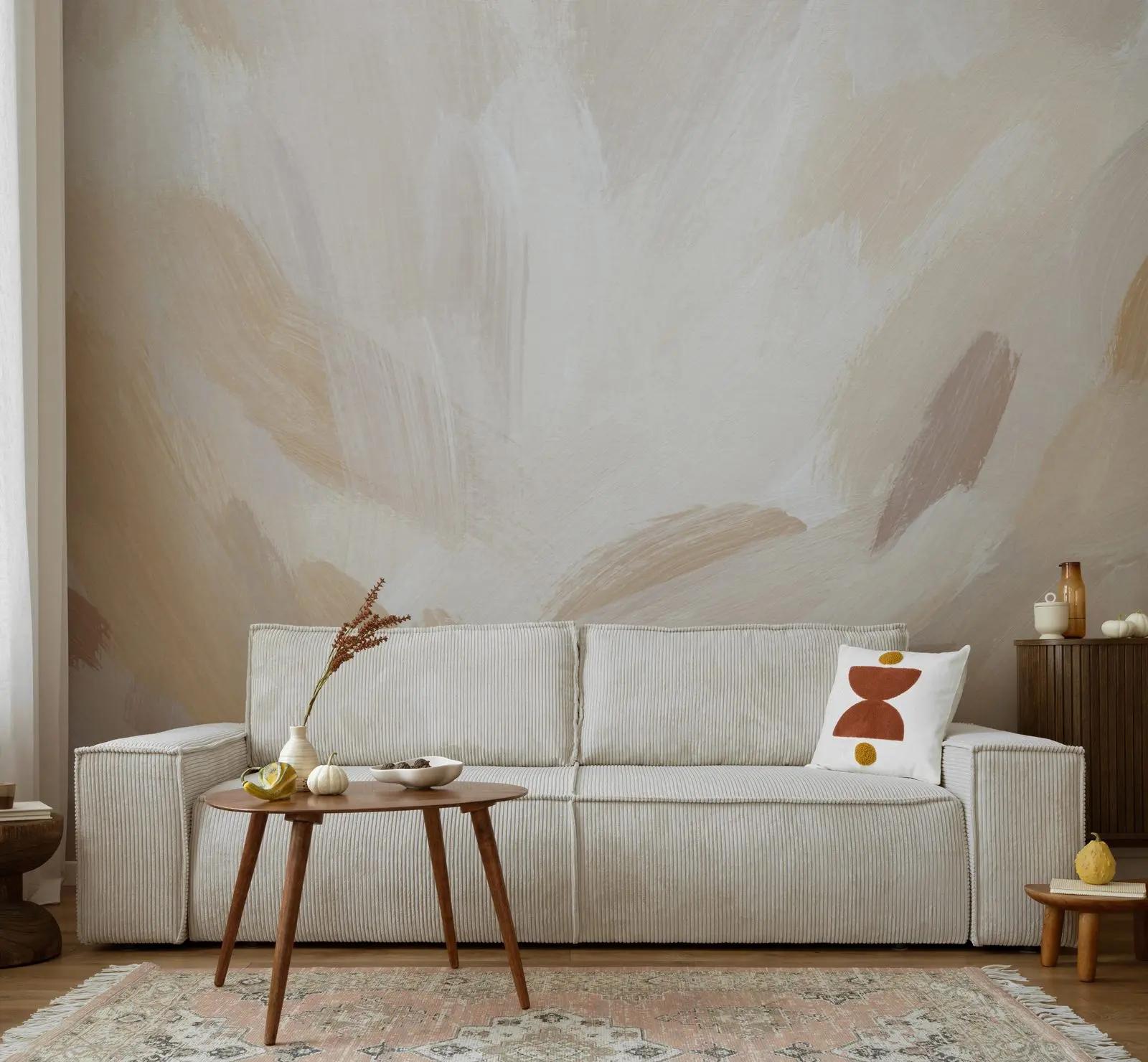 Beige Abstract Wallpaper Mural