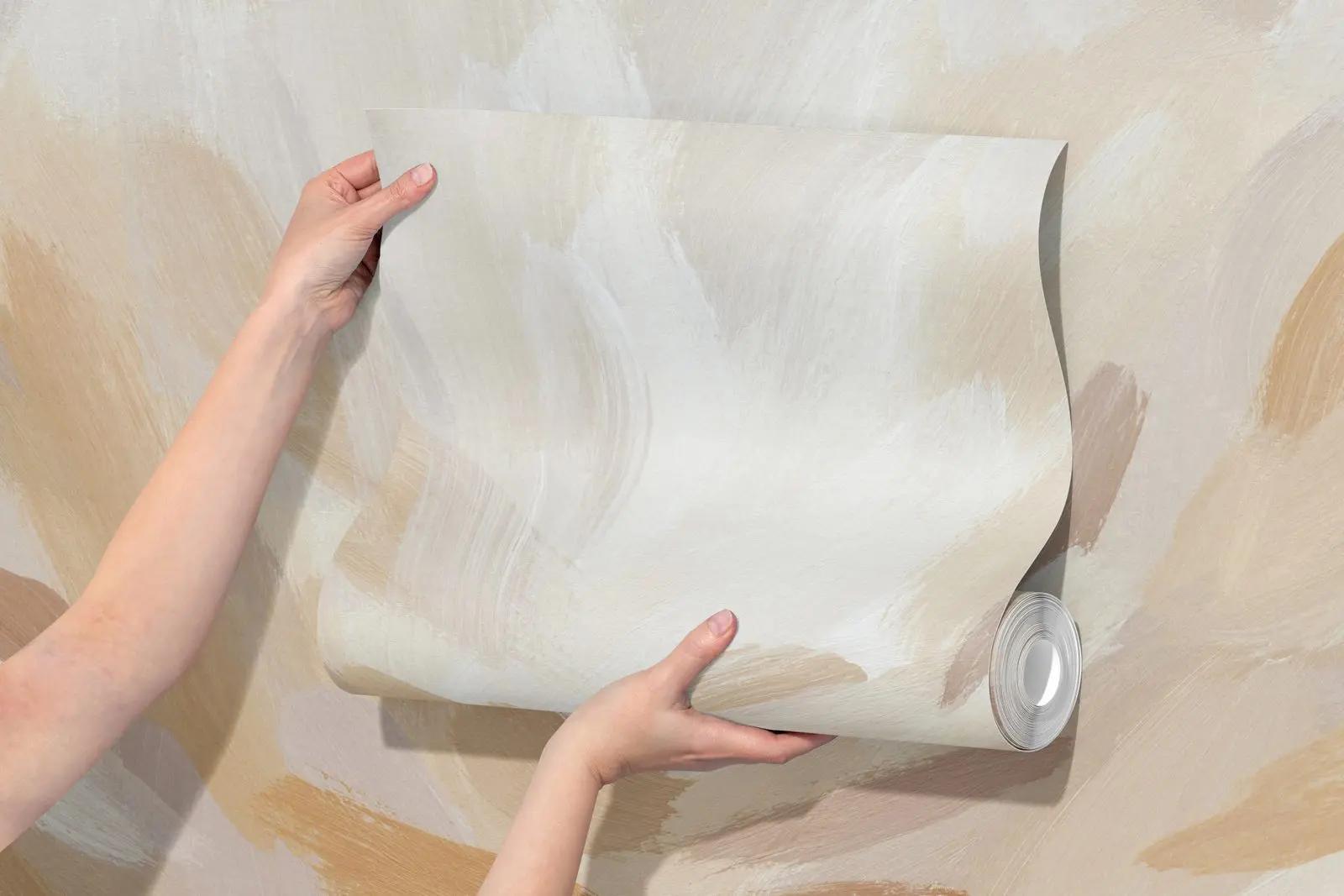 Beige Abstract Wallpaper Mural