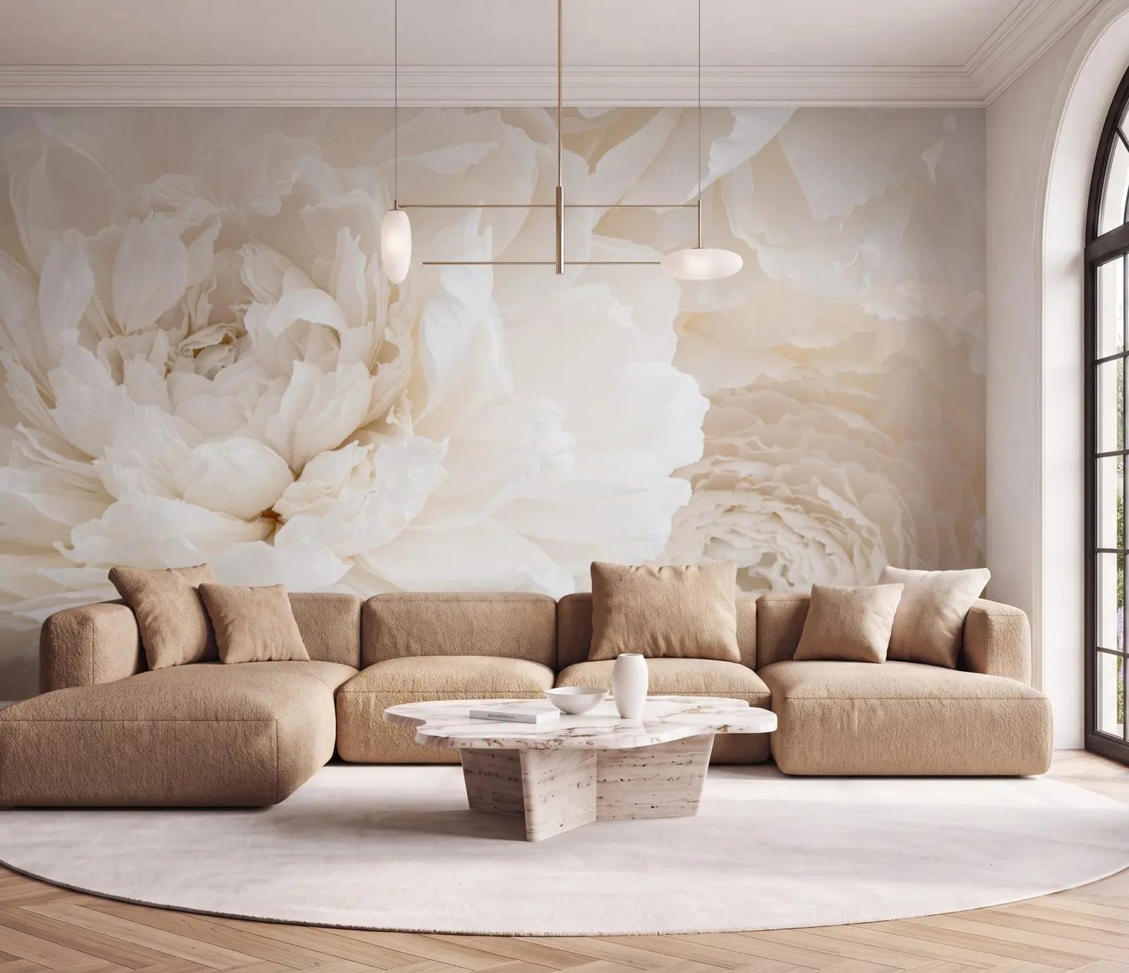 Ivory Peony Wall Mural