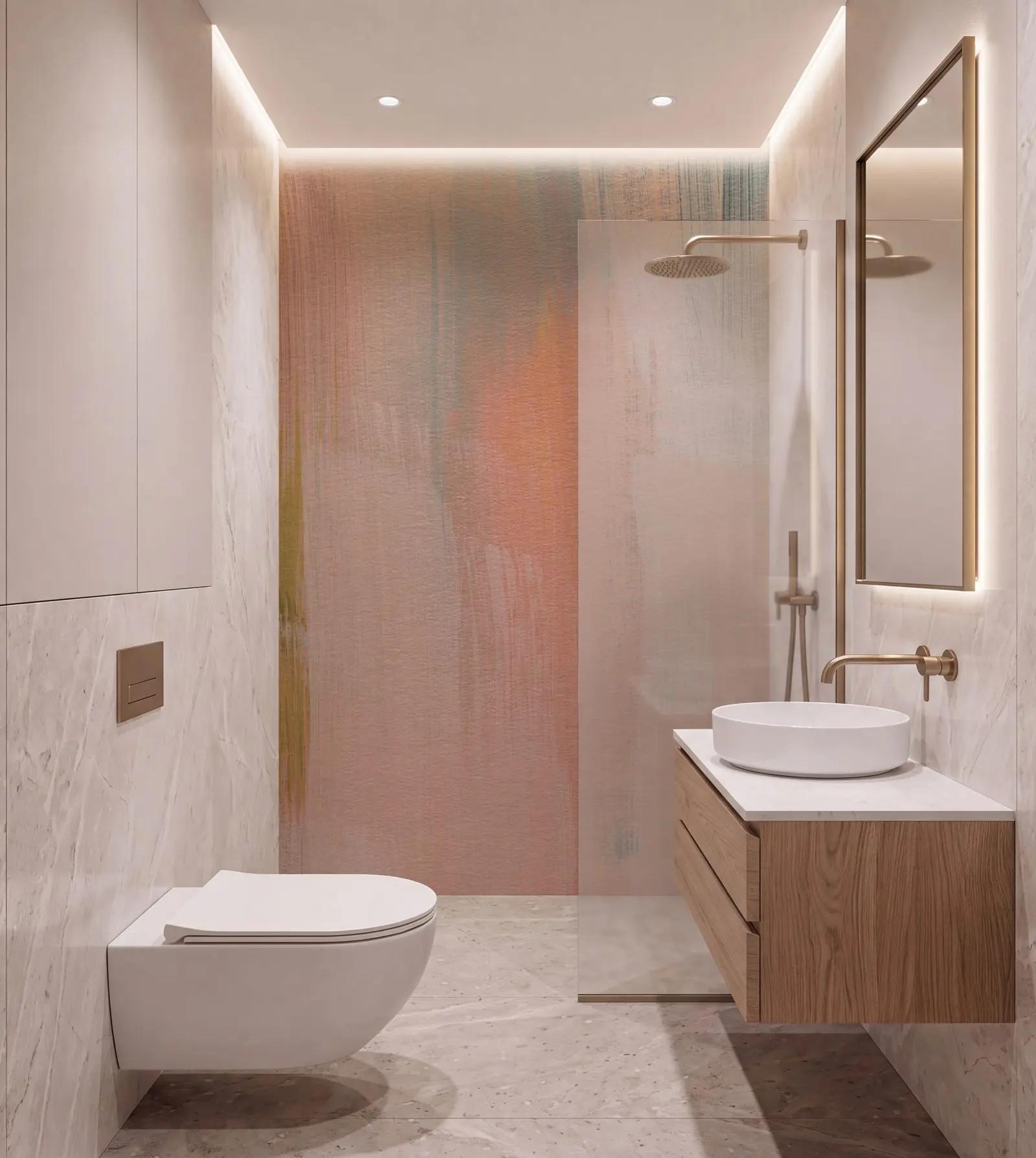 Abstract Pink and Green Wallpaper Mural