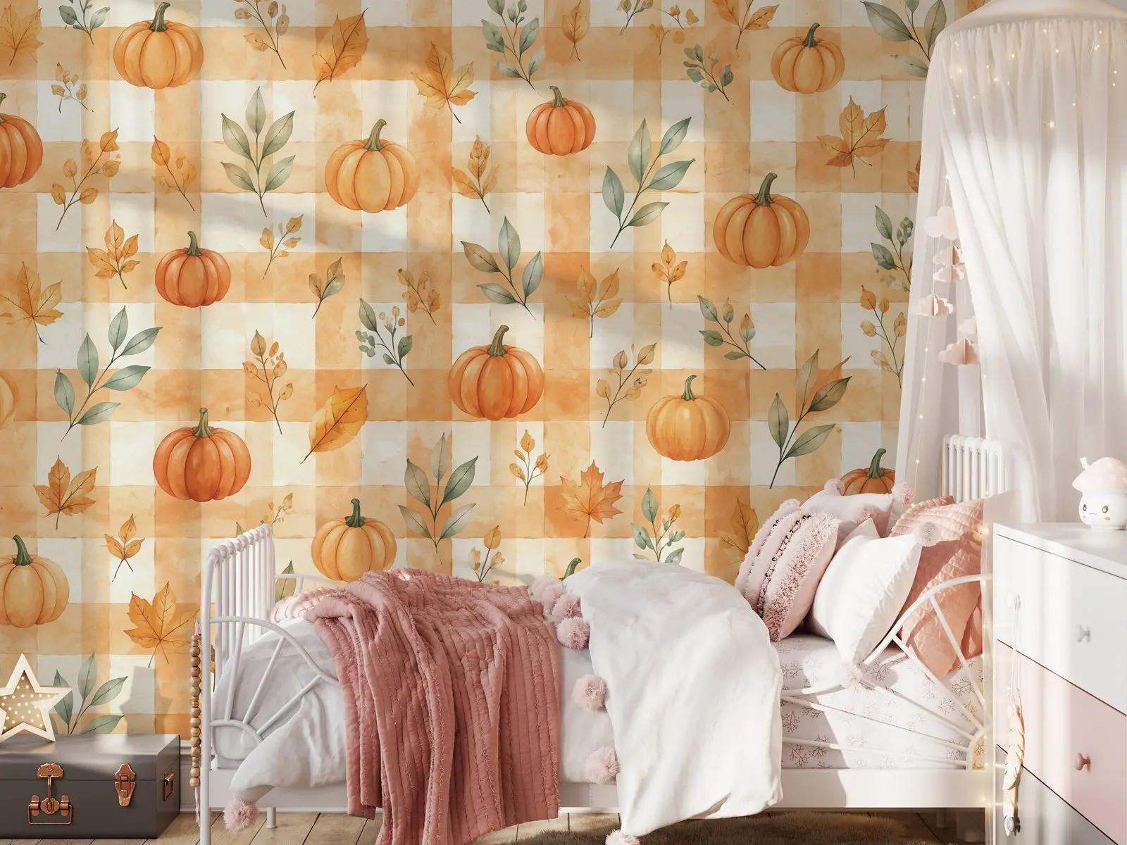 Watercolour Pumpkin Wallpaper Mural