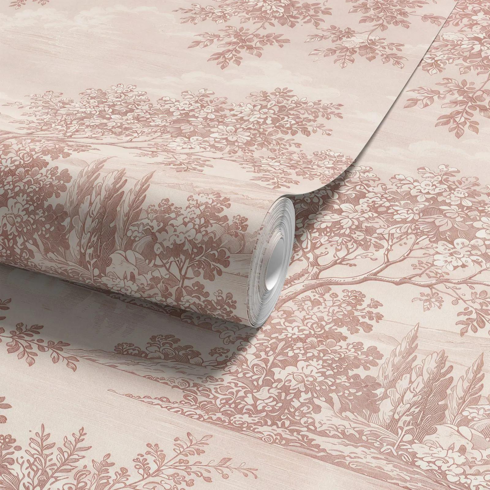 Nature Wallpaper Mural with Blush River Landscape
