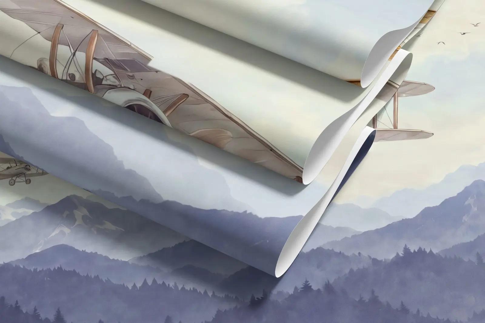 Watercolor Airplane Wallpaper Mural