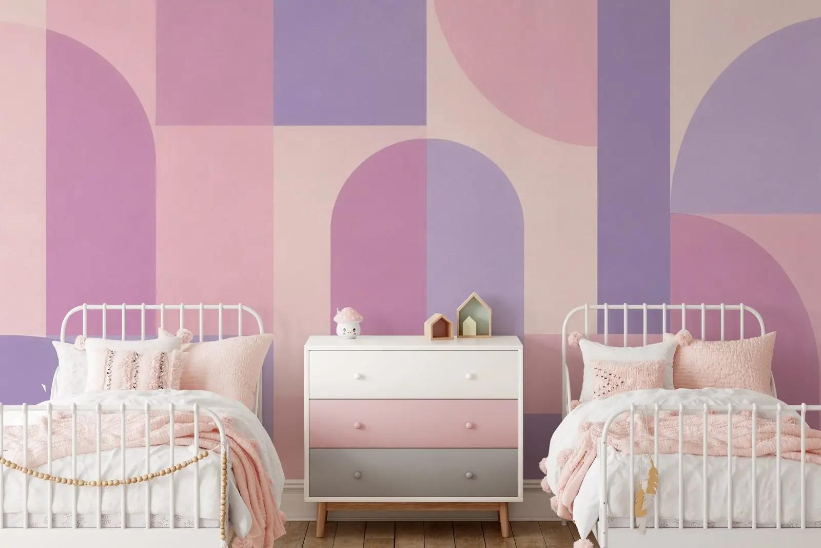 Html Color Codes Pastle Pastel Geometric Arch Wallpaper Mural | Wallhue