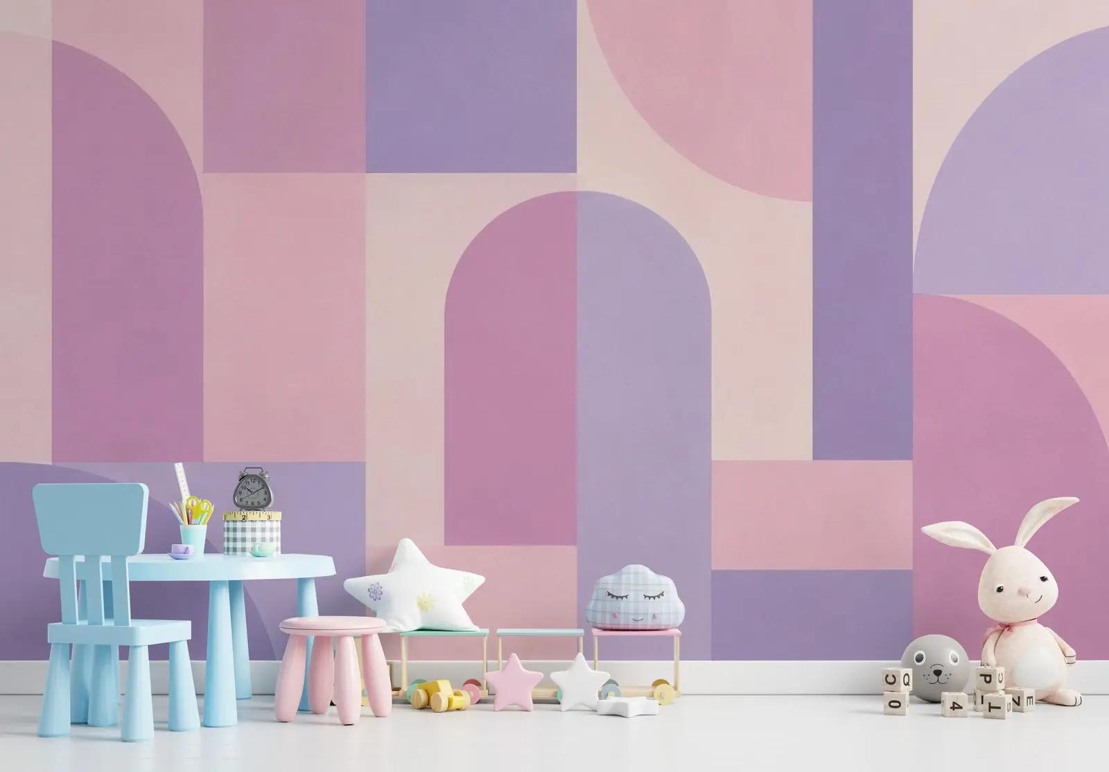 Html Color Codes Pastle Pastel Geometric Arch Wallpaper Mural | Wallhue