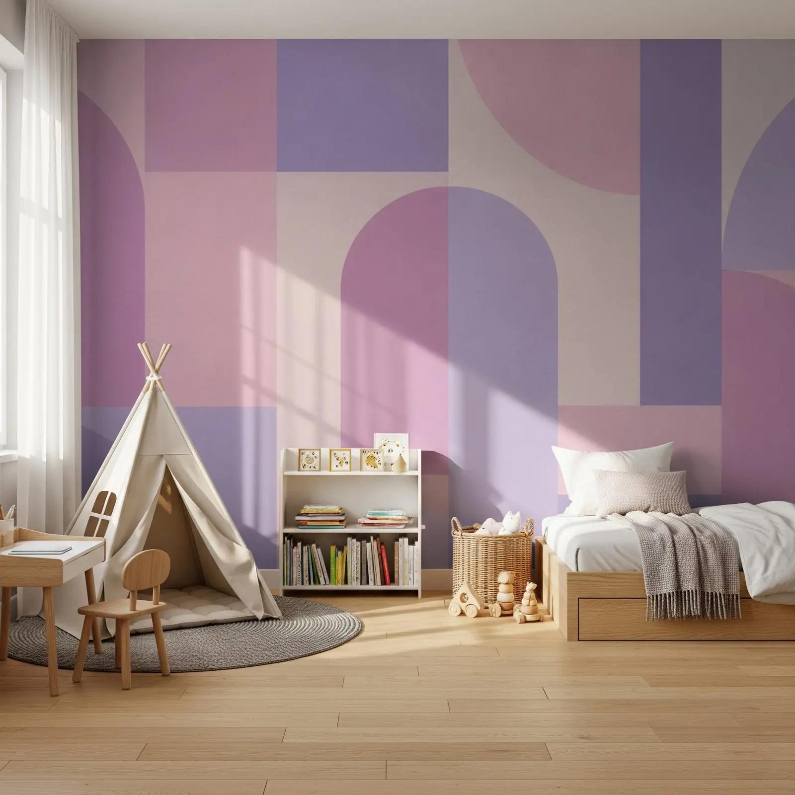 Html Color Codes Pastle Pastel Geometric Arch Wallpaper Mural | Wallhue