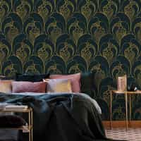 Luxurious Art Deco Abstract Swirls Wallpaper Mural 1