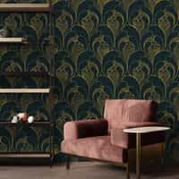 Luxurious Art Deco Abstract Swirls Wallpaper Mural 2