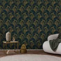 Luxurious Art Deco Abstract Swirls Wallpaper Mural 3