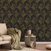 Luxurious Art Deco Abstract Swirls Wallpaper Mural 3