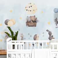 Cute Animals with Balloons Wallpaper Mural  3