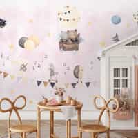 Cute Animals with Balloons Wallpaper Mural 3