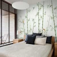 Asian Bamboo Forest with Birds Wallpaper Mural 2