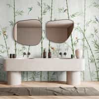 Asian Bamboo Forest with Birds Wallpaper Mural 6